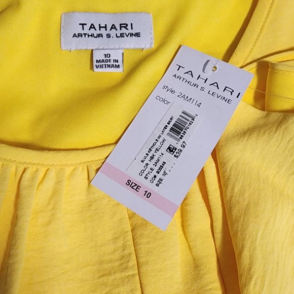 Tahari Arthur S. Levine Yellow Tank Sundress with Bottom Ruffle NWT | Size 10 - Picture 12 of 12